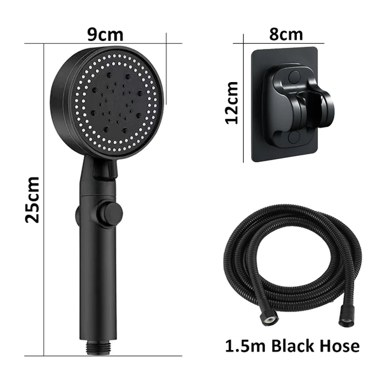 High-Pressure Adjustable Shower Head with 5 Modes and One-Key Water Stop - Eco-Friendly Bathroom Accessory