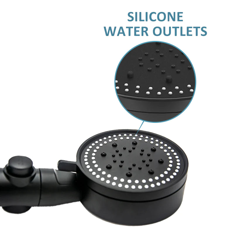 High-Pressure Adjustable Shower Head with 5 Modes and One-Key Water Stop - Eco-Friendly Bathroom Accessory